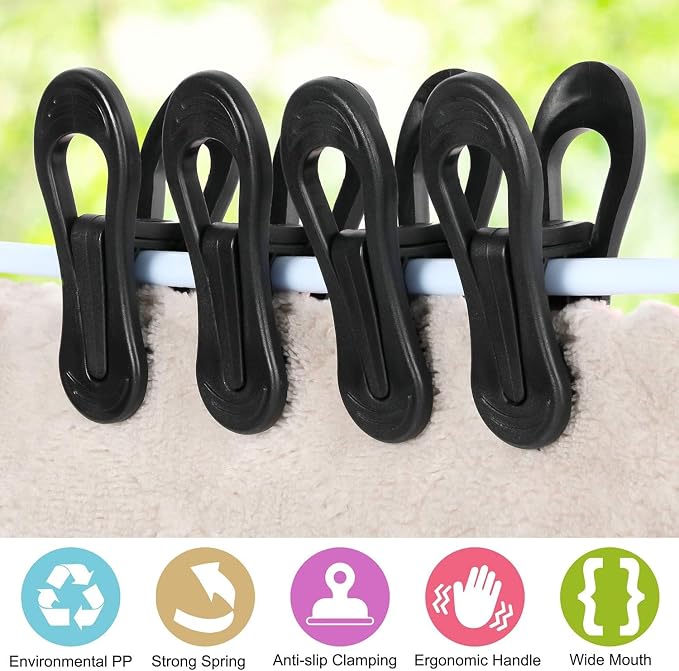 Tinfol 50pc Plastic Coat Hanger Clips - Image 6