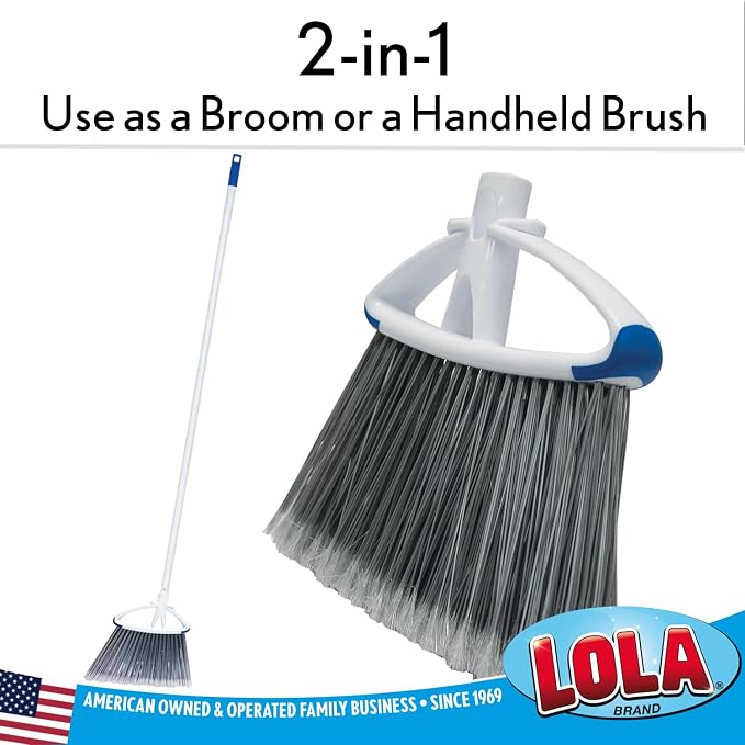 LOLA Large Angle Broom w/up to 14.25" Wide Sweeping, Bristles are Recycled Soda - Image 2