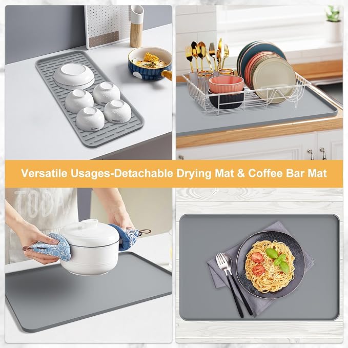 Silicone Coffee Mat, Fits Under Coffee Maker, Espresso Machine, Dish Rack - Image 8