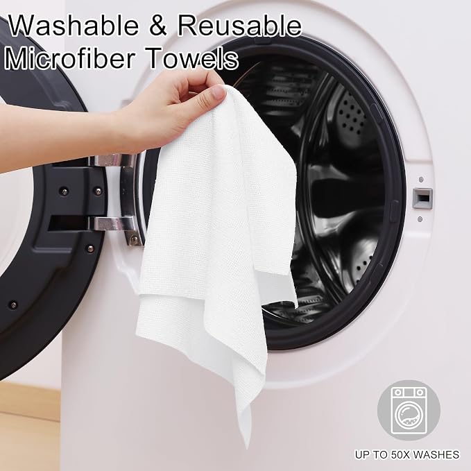 Homaxy Tear Away Dish Cloths Rolls, 40 Sheets-11.8" X 11.8", Reusable Washable - Image 6