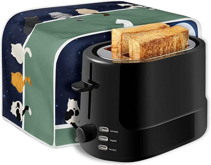 Galaxy Print Oven Protector, Moon Cat 4 Slice Toaster Cover, Anti Dust Fingerprint Coaster, Kitchen Small Appliance