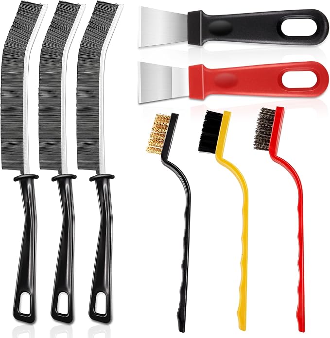 8Pcs Hard Bristle Crevice Cleaning Brush Set, Heavy Duty Grout Brush Kit by Unknown