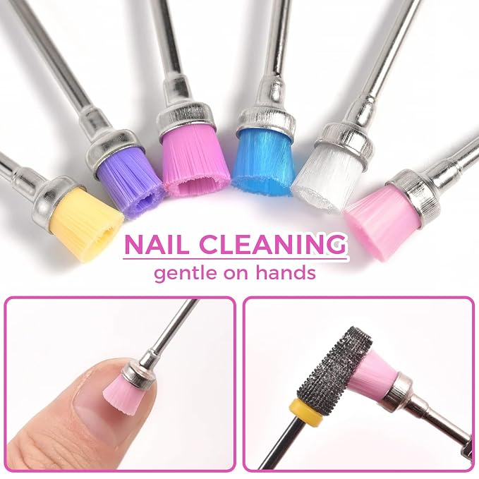 7PCS Nail Drill Bit Cleaning Brushes Set, Nail Dust Brush - Image 2