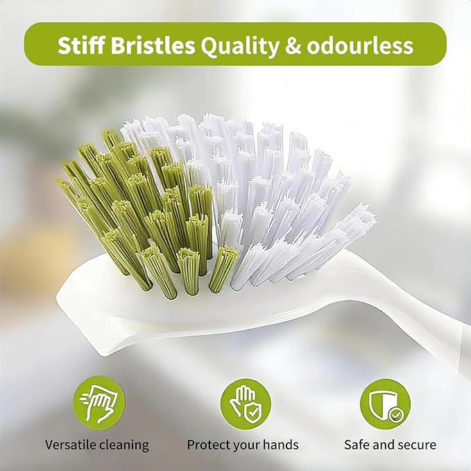 Dish Brush Scrub Brush with Handle - Image 4