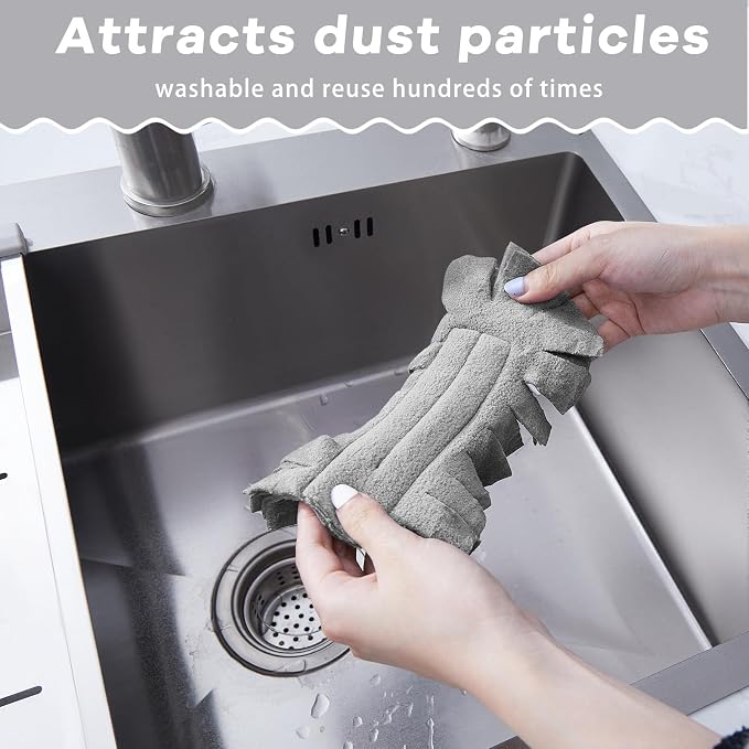 Zubebe 6 Pcs Duster Refill Reusable Fleece Duster Refills Feather Flat Dusters - Image 3