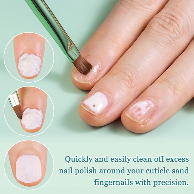 Green Nail Art Clean Up Brushes - Image 3
