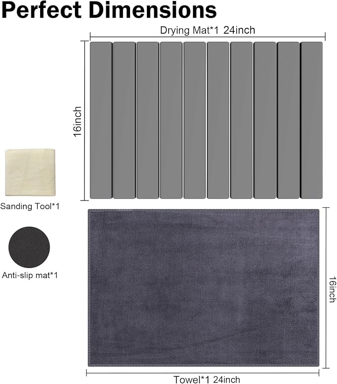 Stone Dish Drying Mat for Kitchen Counter, Versatile Stone Drying Mats for Cups - Image 4