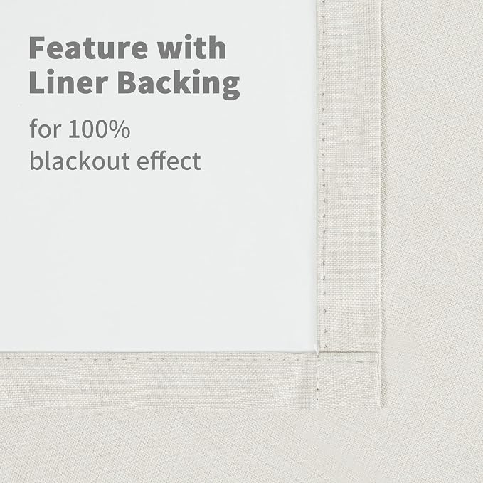 YoungsTex Linen 100% Blackout Curtains 78 Inches Long - Image 6