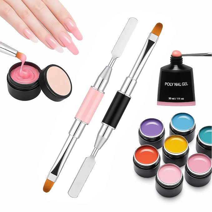2Pcs Dual-Ended Nail Art Brush and Spatula Set - Image 6