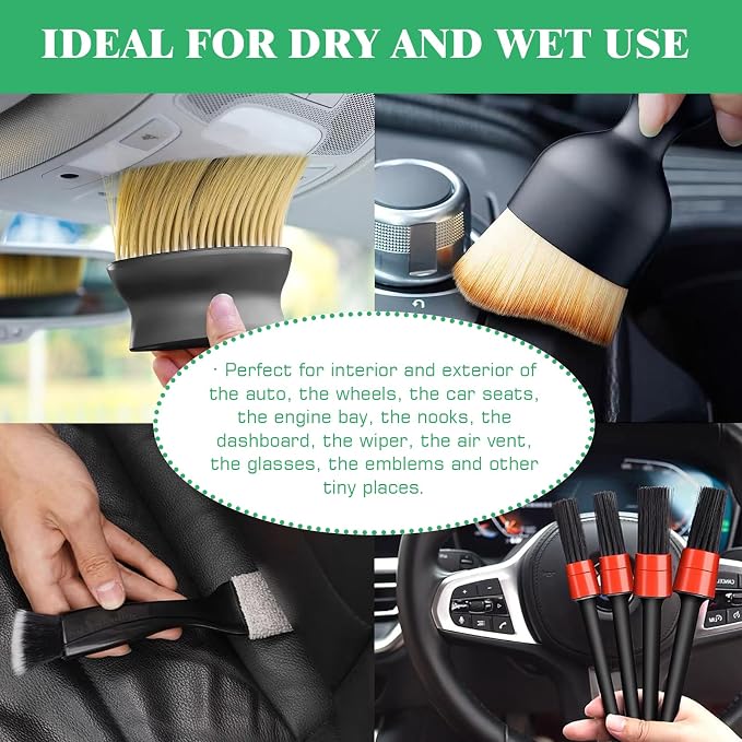14Pcs Car Interior & Exterior Dusting Brush Set Contains Soft Cleaning Brushes - Image 7