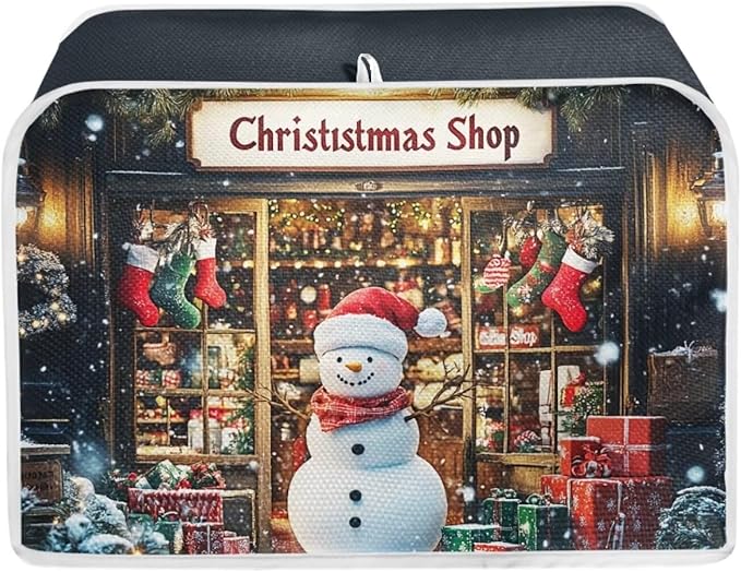 ZFRXIGN Christmas Snowman Toaster Cover 4 Slice Wide Slot Small Appliance Covers Washable Kitchen Decor Accessories Toaster Oven Cover Christmas Home Decorations Toaster Cover
