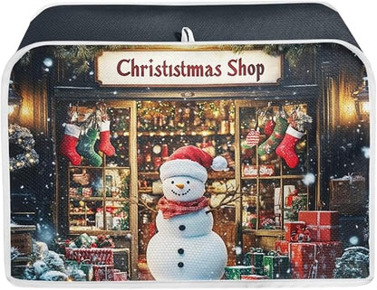 ZFRXIGN Christmas Snowman Toaster Cover 4 Slice Wide Slot Small Appliance Covers Washable Kitchen Decor Accessories Toaster Oven Cover Christmas Home Decorations Toaster Cover