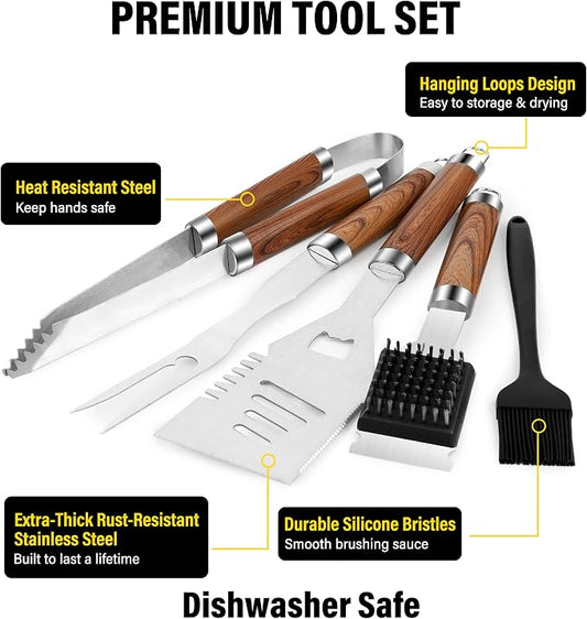 BBQ Grill Accessories Set, Grill Tools Grilling Accessories Grilling Gifts - Image 2