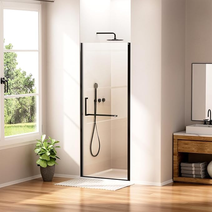 WinZo 29-30" W ×72" H Frameless Pivot Shower Door, Pivot Swing Shower Glass by winzo