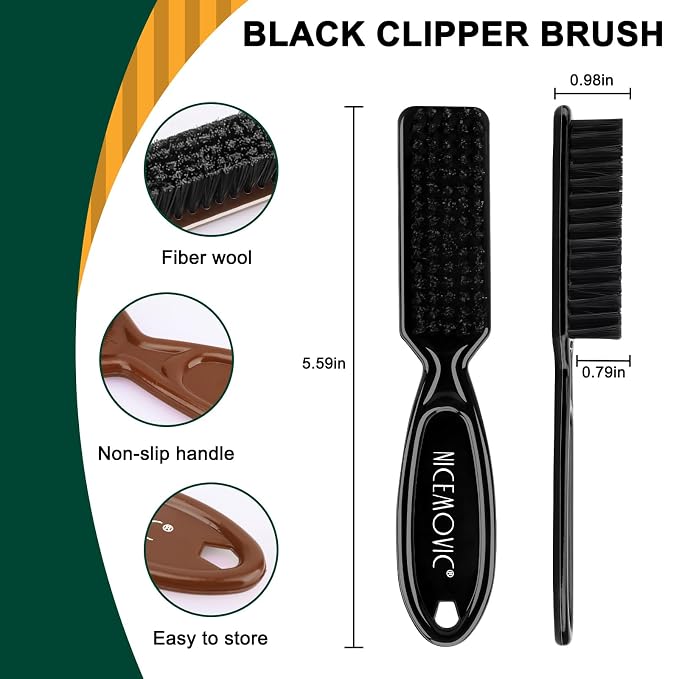 NICEMOVIC 10 Pcs Barber Clipper Cleaning Brush, Barber Accessories Supplies - Image 2