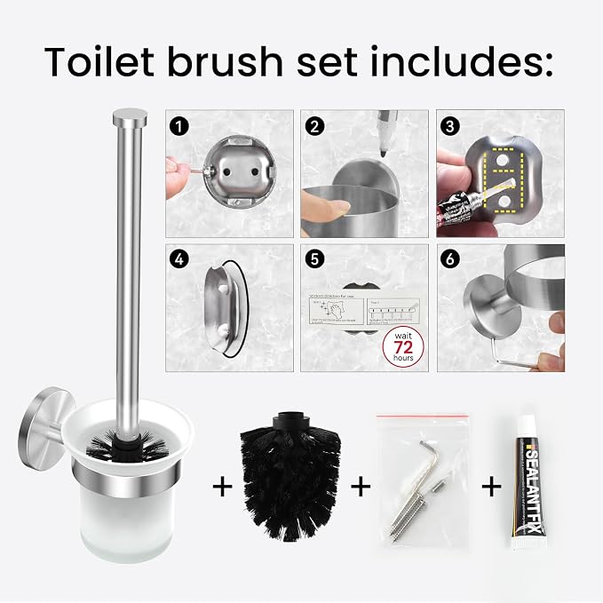 Dailyart Toilet Brush Holder Set: 2 Pack Bathroom Deep Cleaning - Image 7