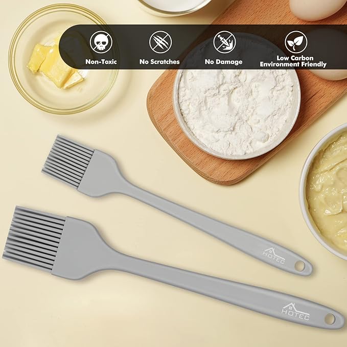 HOTEC Basting Brushes Silicone Heat Resistant Pastry Brushes Spread Oil Butter - Image 6