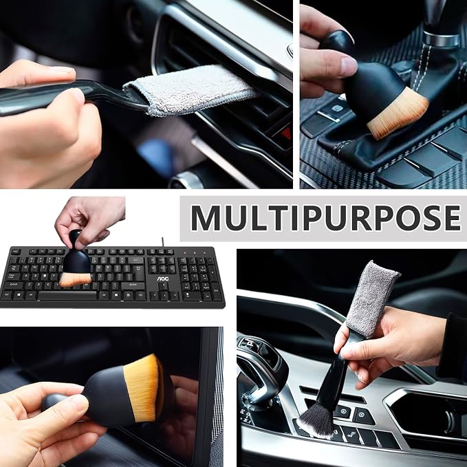 3 Pack Car Interior Detail Dust Brush, Microfiber Duster Brush, Feather Duster - Image 7
