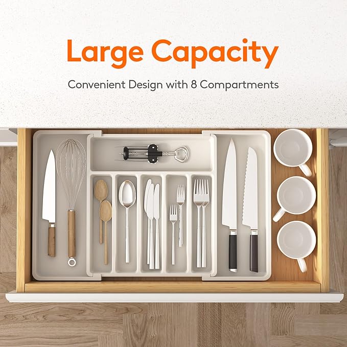 Lifewit Silverware Drawer Organizer, Expandable Utensil Tray - Image 2