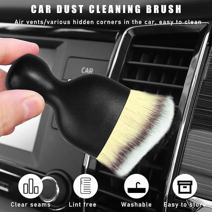 Car Interior Dust Brush, Soft Scratch Free Auto Detailing Brushes, Universal - Image 4