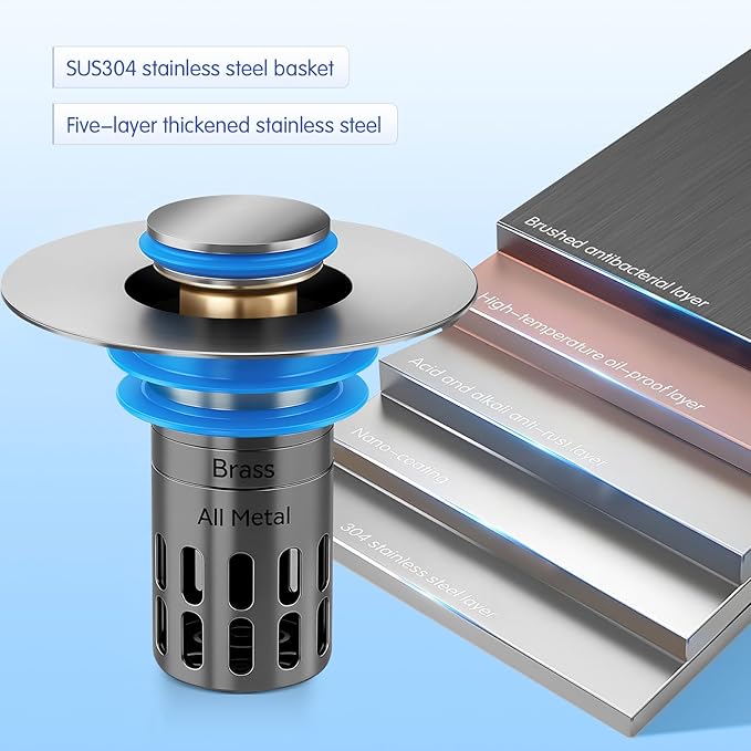 Bathroom Sink Stopper, Pop Up Drain - Image 4