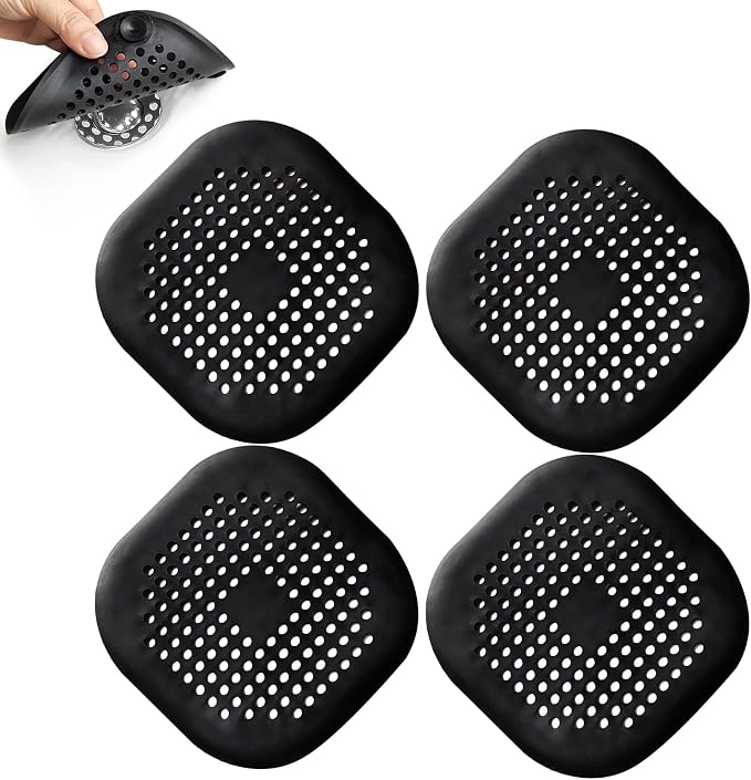 4 Pieces Shower Drain Hair Catcher Bathtub Stopper Home Drain Protectors Drain by Philbinden