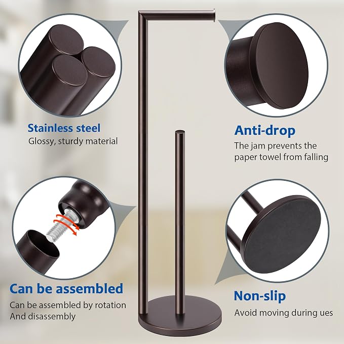 Toilet Paper Holder Stand, Toilet Paper Holder Free Standing, Bronze Toilet - Image 3