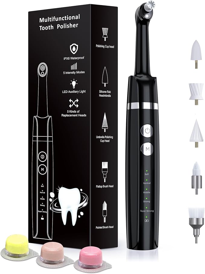 Tooth Polisher, Rechargeable Tooth Whitening Kit by Smile-Aid