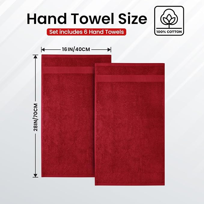 Infinitee Xclusives Burgundy Hand Towels - Image 3