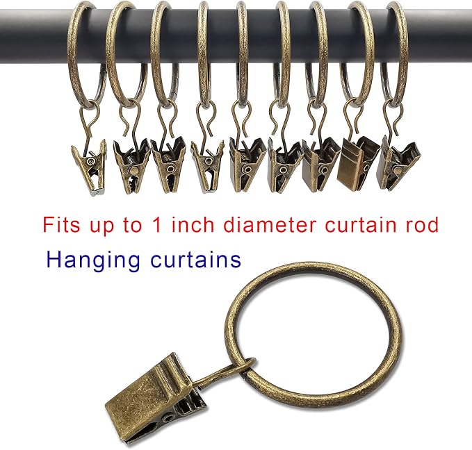 100 Pack Curtain Rings with Clips, Drapery Clips with Rings, Drapes Rings 1.26 - Image 7