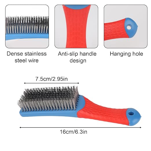 2pcs Stainless Steel Wire Brushes, Reinforced Cleaner Metal Bristle Heavy Duty - Image 2