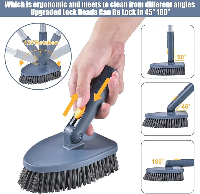 Shower Cleaning Brush, 4 in 1 Tile Tub Shower Scrubber - Image 6