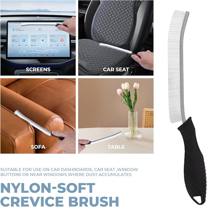 3Pcs Cleaning Brush- Includes 1 Soft Bristle Cleaning Brush, 2 Hard Crevice - Image 4