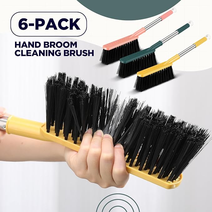 6 Pcs 17'' Hand Broom Brush Dust Brushes Soft Bristle Cleaning Brushes Handheld - Image 4