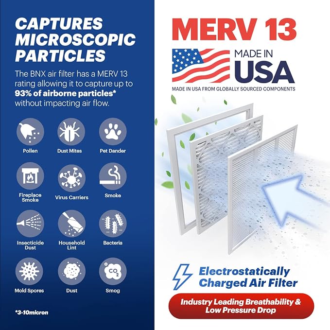 BNX TruFilter 14x14x1 Air Filter MERV 13 - Image 3