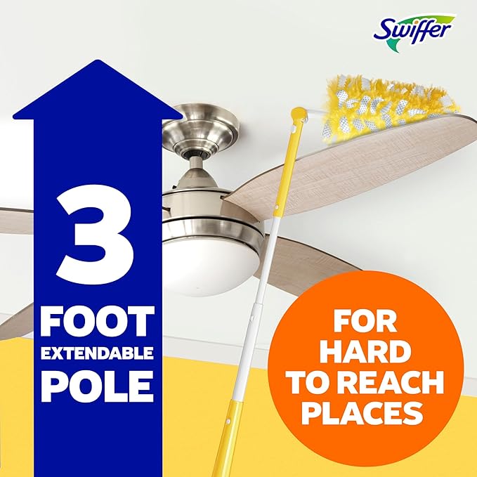 Swiffer Duster Kit with 3 ft Extendable Handle, Heavy Duty Dusting Starter Kit - Image 5