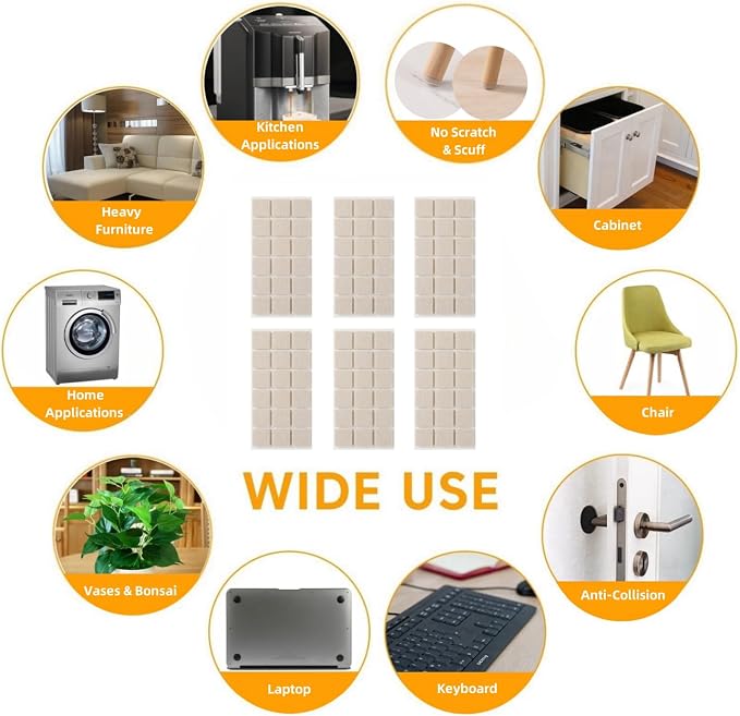 FURNIGEAR Felt Furniture Pads for Hardwood Floors - Image 7