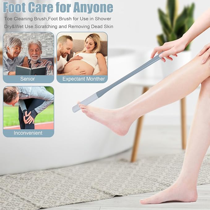 OWIIZI Toe Cleaning Brush 15.7" Foot Scrubber in Shower - Image 2