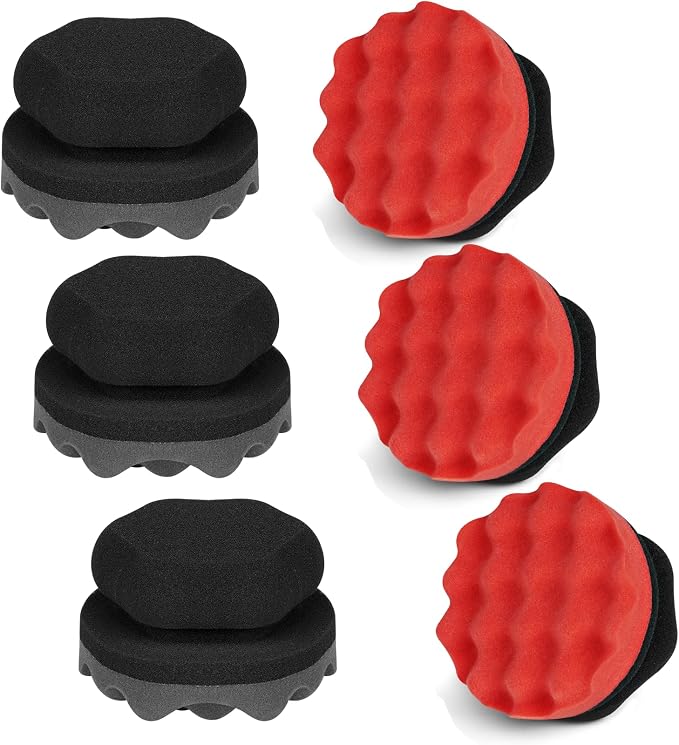6 Pack Large Tire Shine Applicator Pad, Tire Hex Grip Applicator, Tire Shine by ZHAYAO
