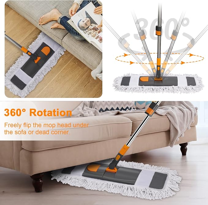 MASTERTOP Dust Mop for Floor Cleaning, Microfiber Floor Mop - Image 4