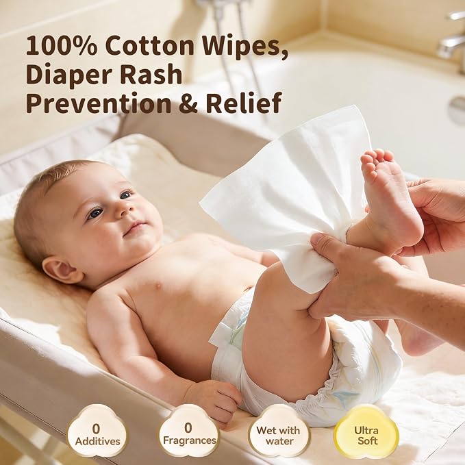 Winner 100% Cotton Dry Wipes, USDA Certified Baby Wipes, 33% Thicker & Ultra - Image 2