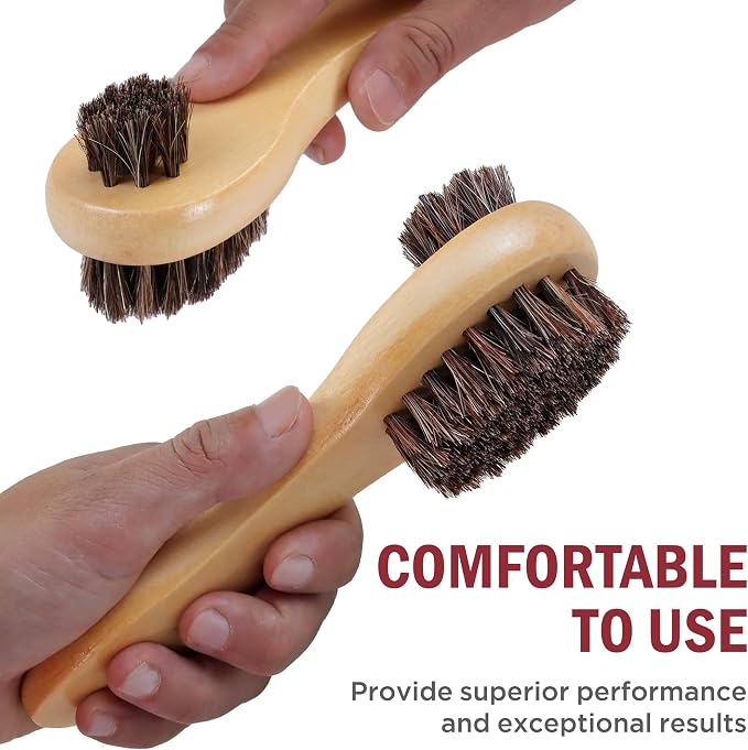 Horsehair Shoe Polish Applicator Brush, Shoe Buffing Brush - Image 3