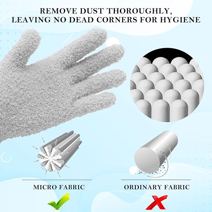 Evridwear Microfiber Gloves for Plant Dusting, Resuable Leaf Cleaning Glove for - Image 2