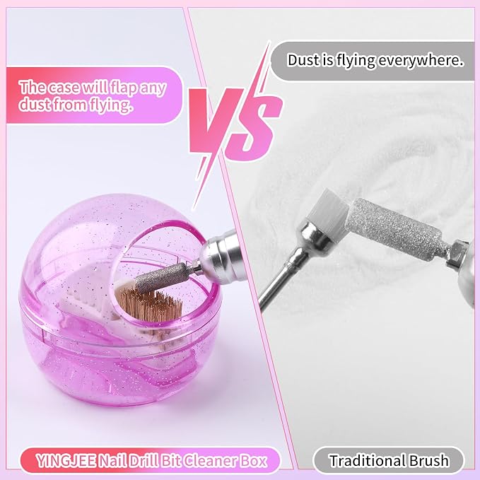 Nail Drill Bits Cleaner Brush Case Accessories, Nail Art Cleaner Tool Case - Image 3