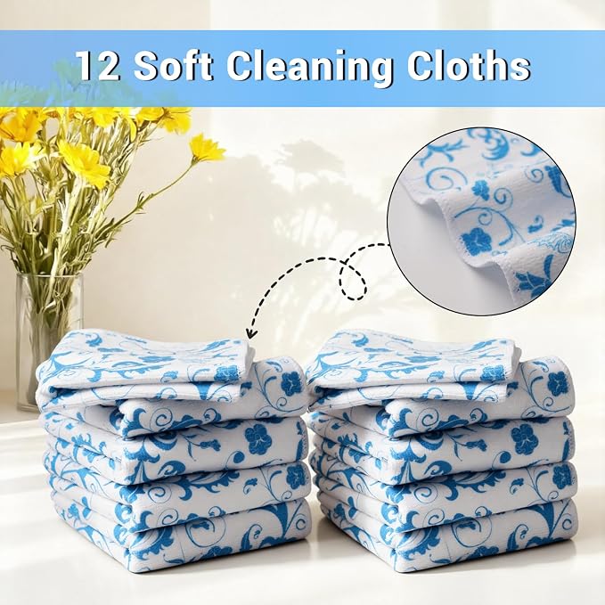 YUA Microfiber Cleaning Cloth 12 Pack, Microfiber Towels Cleaning, Microfiber - Image 3