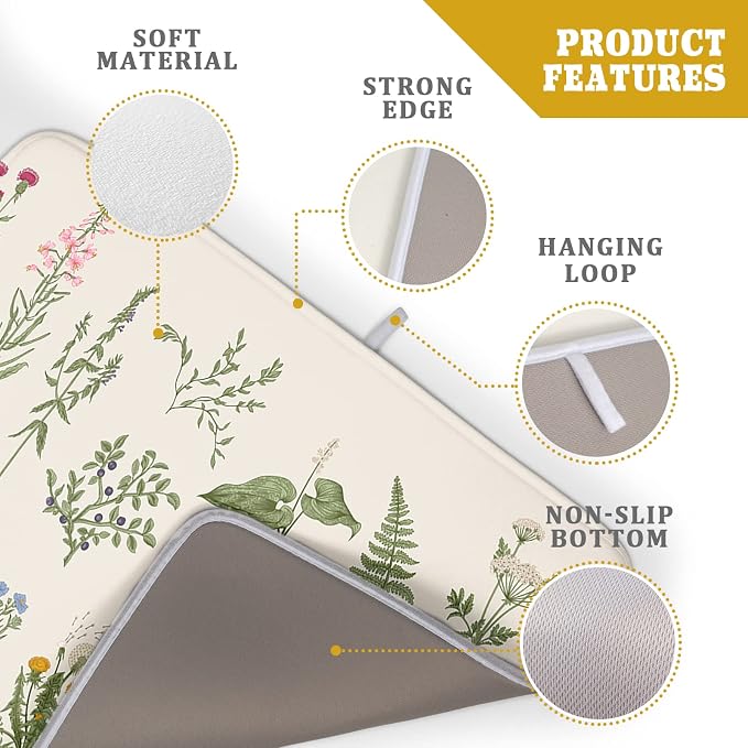 Sage Flower Herbs Dish Drying Mat - Image 4