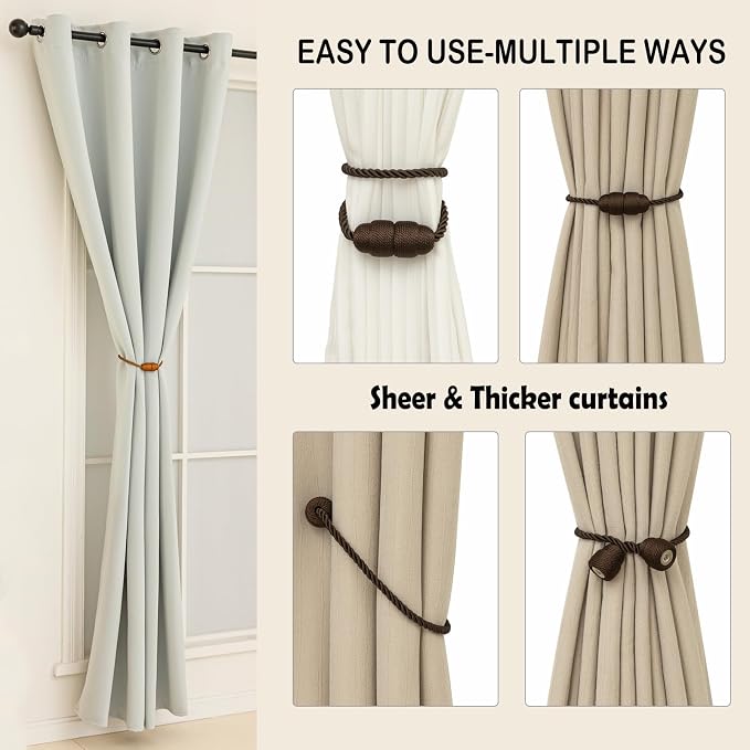 Magnetic Curtain Tiebacks Rope Curtain Tie Backs - Image 5