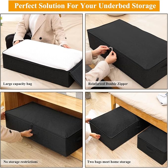 punemi Under Bed Storage Container, 2 Pack Underbed Storage Bags - Image 9