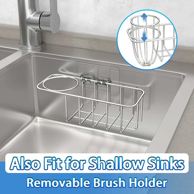 HULISEN 3-in-1 Sponge Holder for Kitchen Sink - Image 7