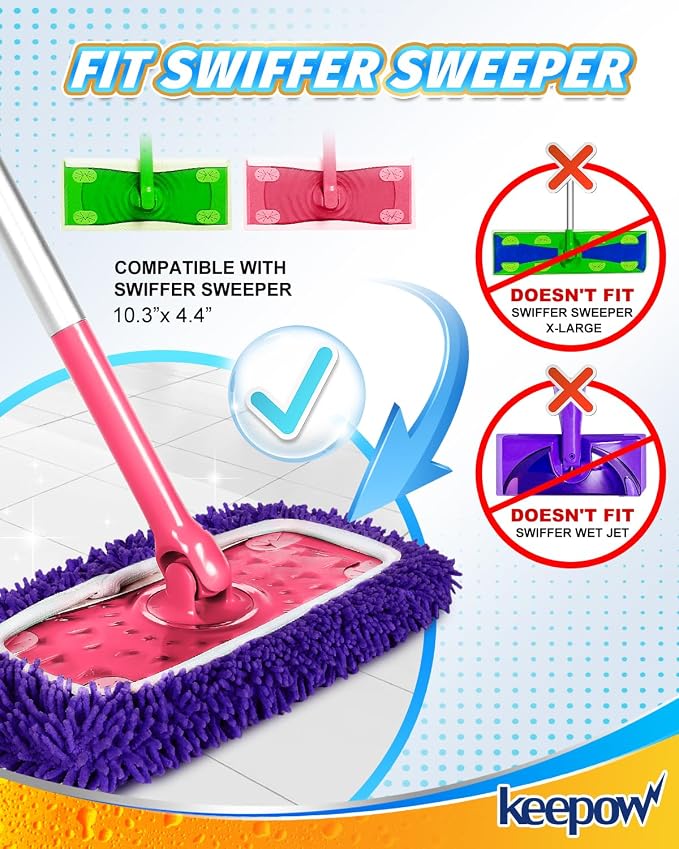 8Pcs Reusable Microfiber Mop Pads Compatible - Image 2